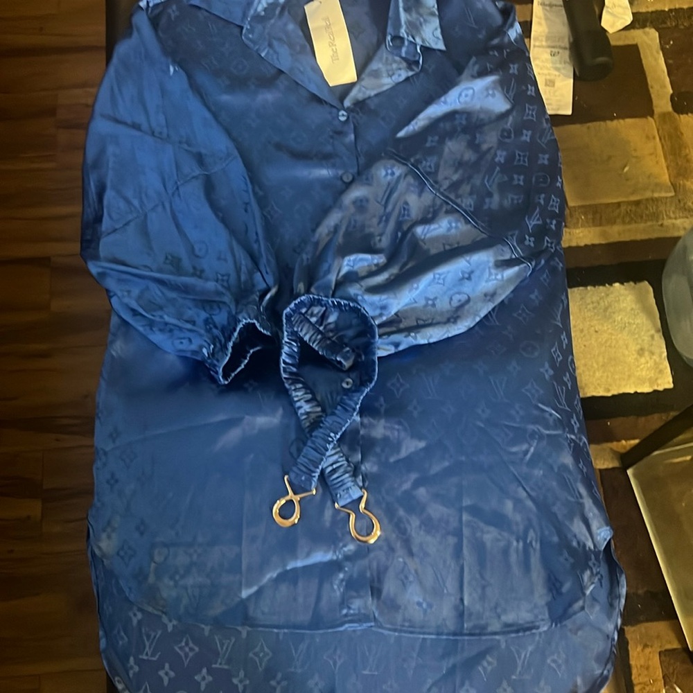 New blue silk LV dress